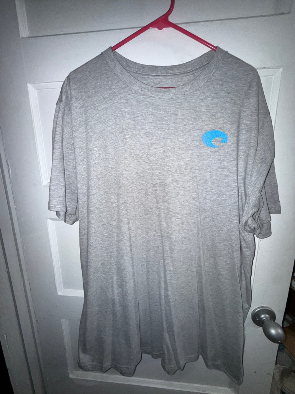 Costa Gray Short-Sleeve Tee with Blue Logo